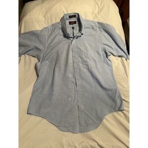 Men's Vintage Arnie Light Blue Button Up Short Sleeve Made In Usa Arnold Palmer
